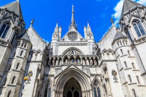 Exterior of the royal courts of justice in london, commonly called the law courts