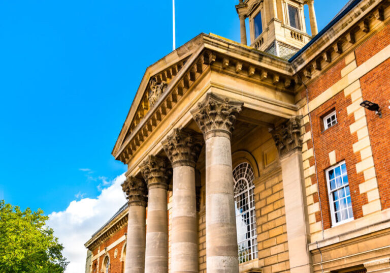 Town hall of peterborough in cambridgeshire, england
